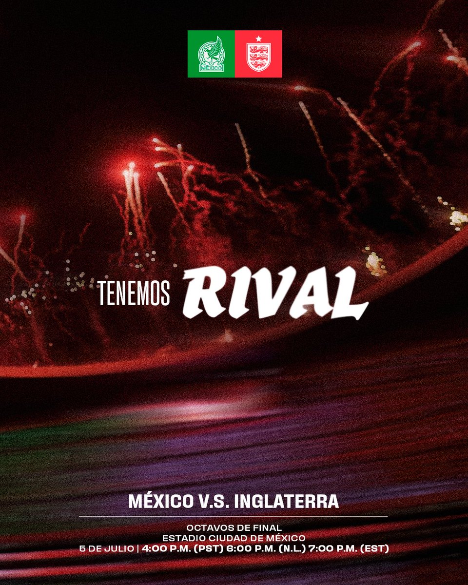 TigresOficial's tweet photo. 🇲🇽🆚🏴󠁧󠁢󠁥󠁮󠁧󠁿 ¡Estamos en Octavos de Final de la Copa del Mundo y enfrentaremos a Inglaterra en busca de un paso más al objetivo!

🗣️ ¡Dale, @miseleccionmx, carajo! 💪🏼💚 https://t.co/GF2TpAwS5D