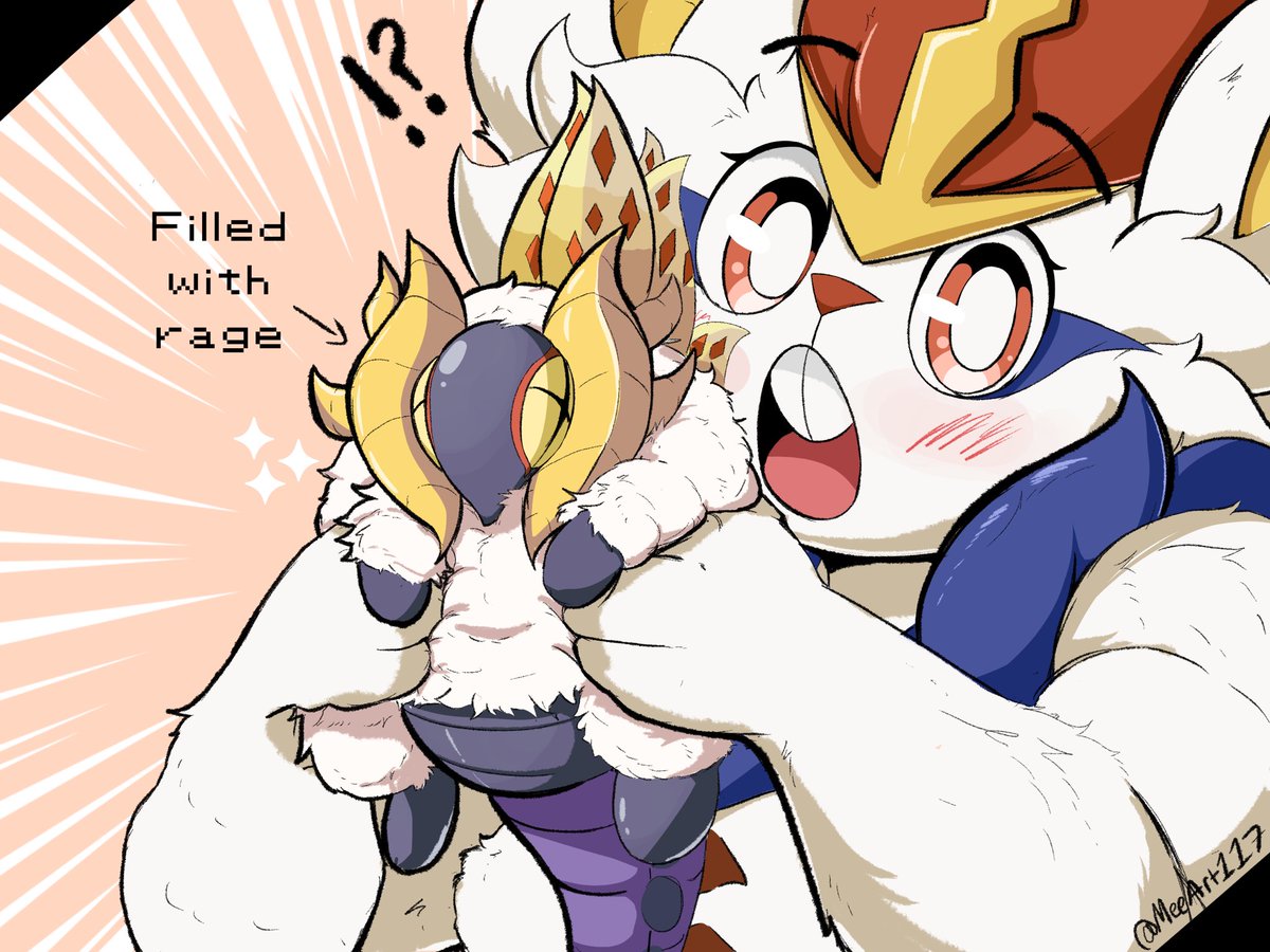 MeeArt117's tweet photo. Cinderace wants to show you the cool bug she found https://t.co/S2P1f5X8Op