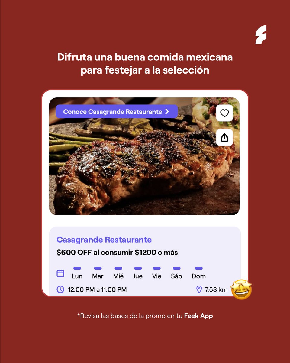 feekmx's tweet photo. El plan de hoy es celebrar a México con buena comida y buena compañía 📷 conoce estas promociones para que disfrutes al máximo 📷

#quehacermty #foodie #restaurant #copadelmundo #Futbol2026 #seleccionmexicana https://t.co/v1AGV76JXm