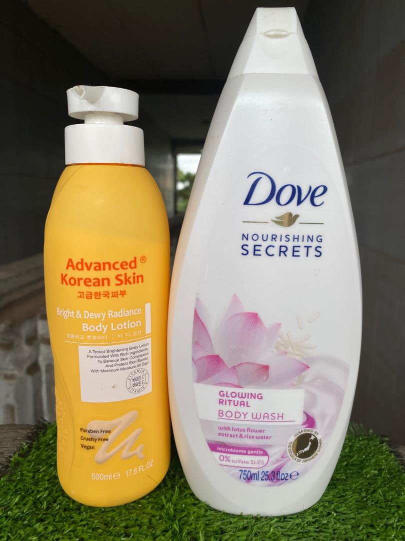 ShawtyEstel's tweet photo. Give your skin the care it deserves! Shop Advanced Skin Korean Body Lotion and Dove Shower Gel for soft, smooth, and healthy-looking skin. 
Available now—DM to order❤️🌹 https://t.co/TZ4rhqSh3t