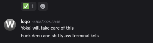 Moo100x's tweet photo. @YokaiCapital @yellowdevvv . @YokaiCapital more proof here he calls you his "family guy" @notdecu he also calling you a shitty ass terminal kol after begging you all day everyday https://t.co/mqewEqxocK