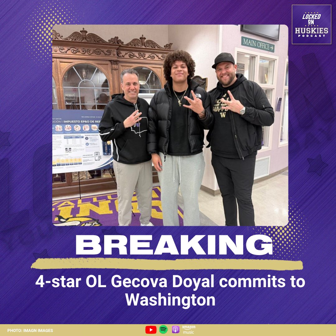 LockedOnHuskies's tweet photo. WOOF: Four-star OL Gecova Doyal has committed to Washington https://t.co/rYwi2bRHLl
