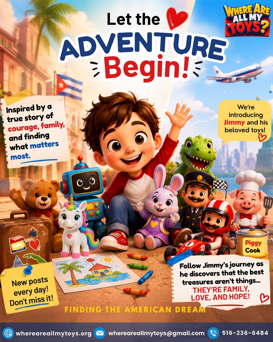 AuthorSamM's tweet photo. ✨ Every great adventure begins with love, courage, and imagination.

Meet Jimmy and discover that life's greatest treasures are family, love, and hope. ❤️

📚 Follow the journey:
🌐 https://t.co/cYIwEUrBEj
#WhereAreAllMyToys #ChildrensBooks #Family #Adventure #KidsBooks https://t.co/6VvZ6HqNkt