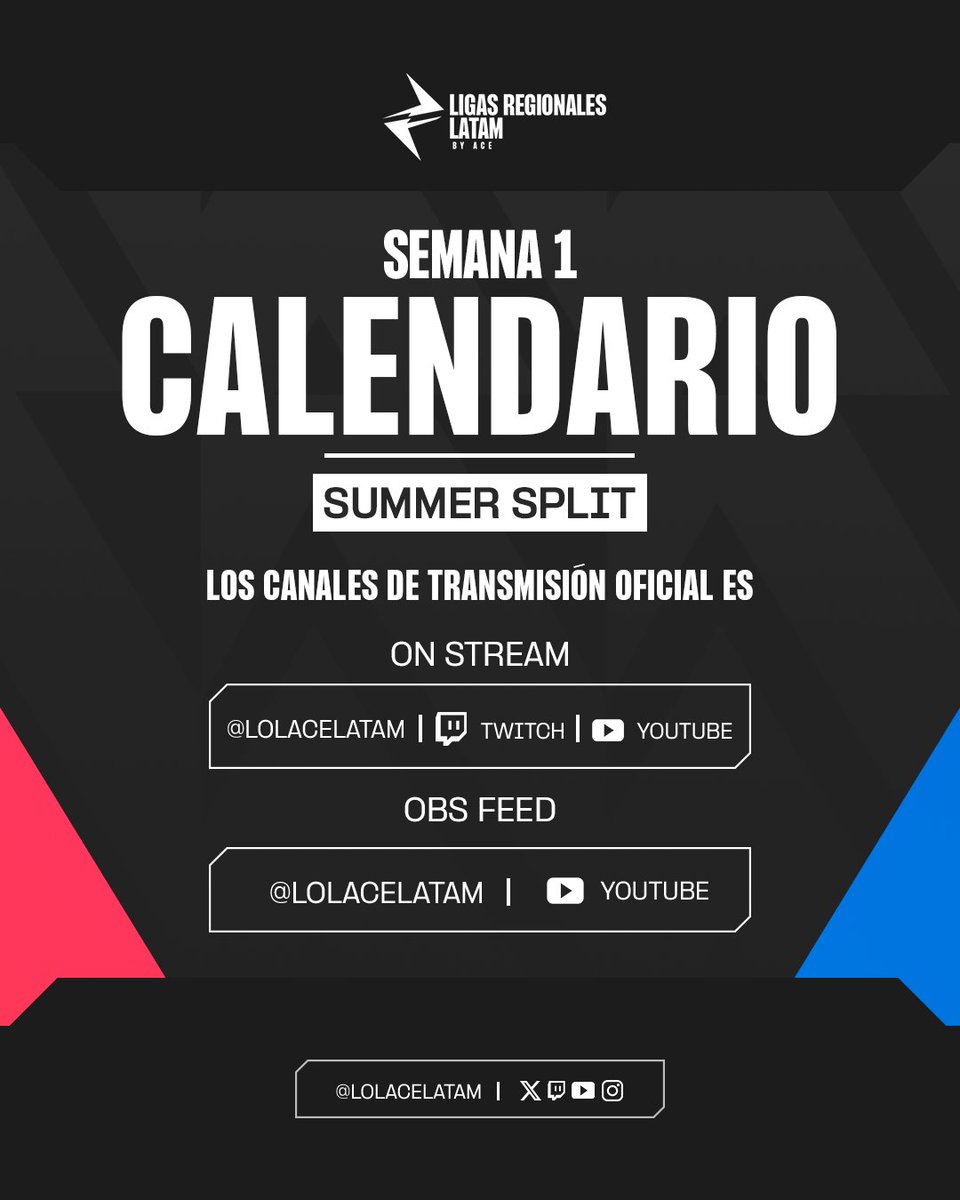 Lolacelatam's tweet photo. 🔥 SEMANA 1 — CALENDARIO 🔥

¡El Summer Split ya está en marcha! ⚔️

Esta semana arrancan las emociones con las primeras jornadas de la LRS y la LRN, donde cada enfrentamiento será clave para comenzar con el pie derecho.

📅 Consulta el calendario completo y no te pierdas ningún enfrentamiento.

📺 Sigue toda la acción en nuestros canales oficiales.

#LRN #LRS #LeagueOfLegends #PathToPro