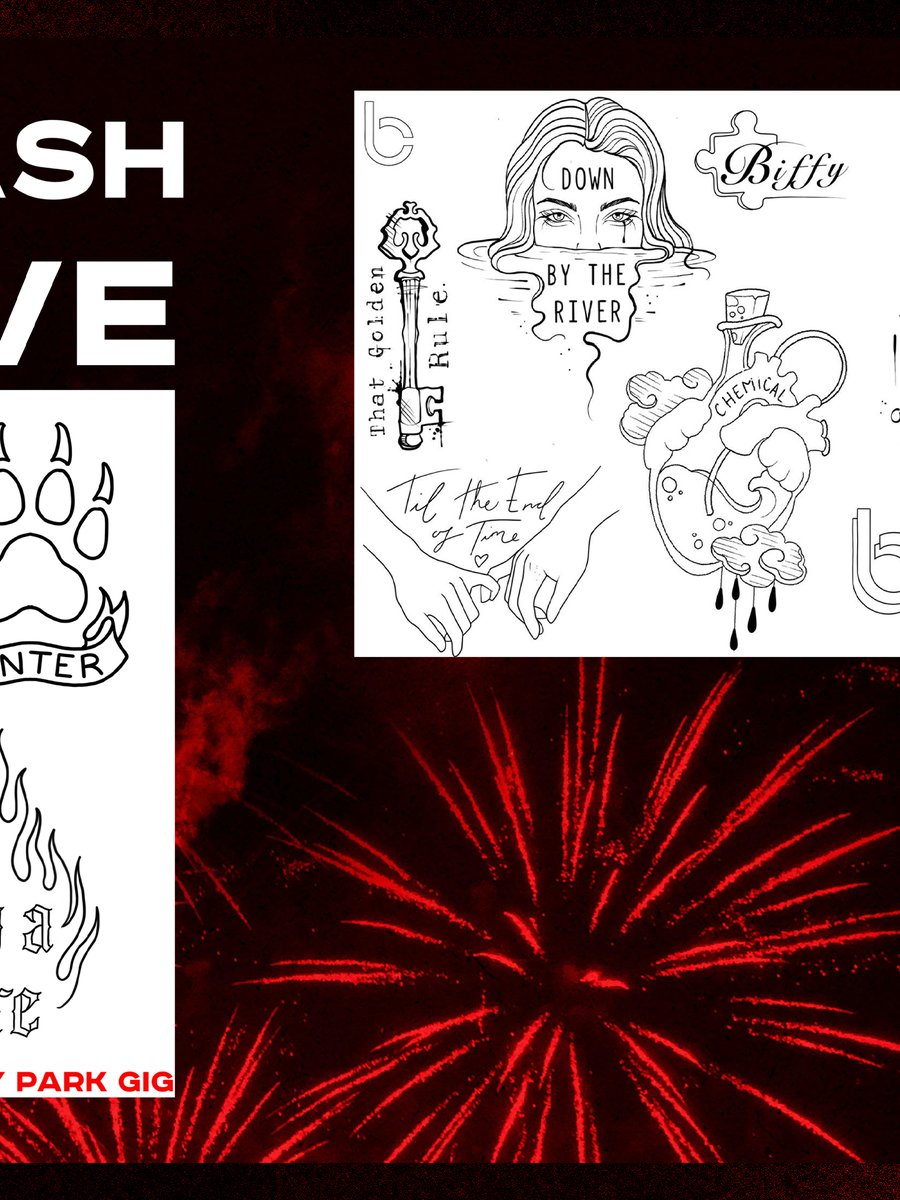 BiffyClyro's tweet photo. Flash sheets of the tattoos by @OldSarumTattoo  available at the pop-up: Someday, 2 City North Place, Finsbury Park, N4 3FU.

Show us your Biffy Clyro tattoos in the replies! https://t.co/eKW1ark2Vu