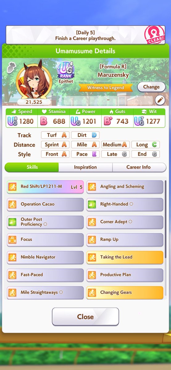 ShigureF's tweet photo. 1st updated unity cup run and it’s a UG4!!!! Yeah Goodbye Trackblazer 🤭 https://t.co/CbpKJn7zoM