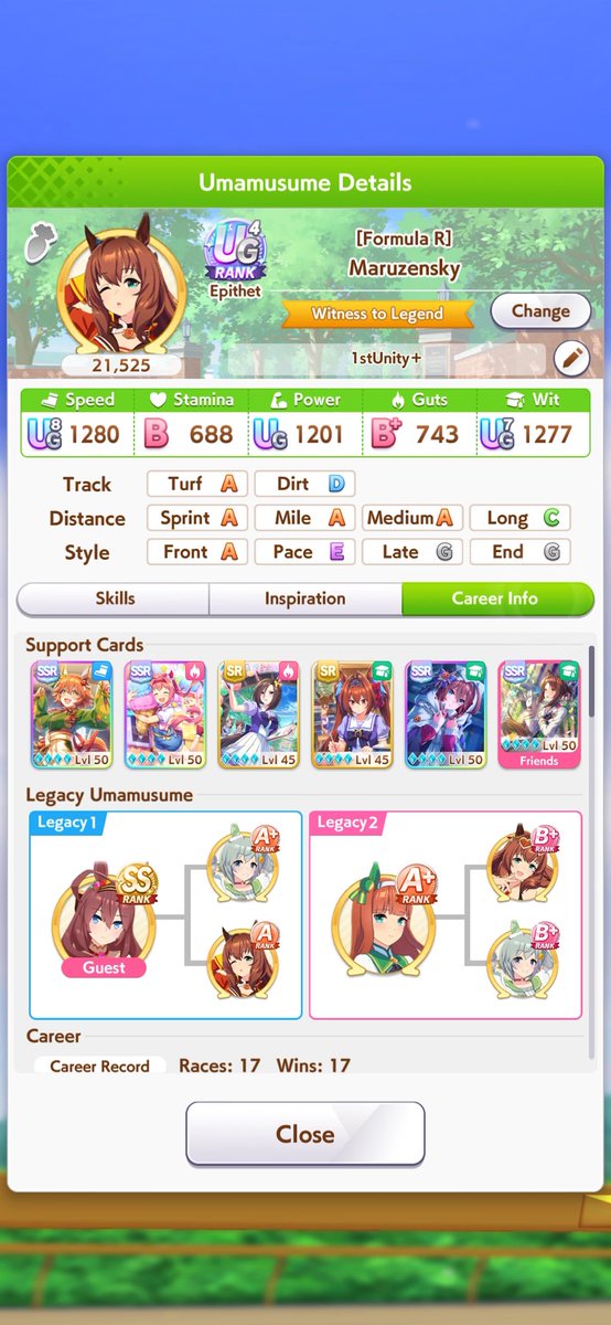 ShigureF's tweet photo. 1st updated unity cup run and it’s a UG4!!!! Yeah Goodbye Trackblazer 🤭 https://t.co/CbpKJn7zoM