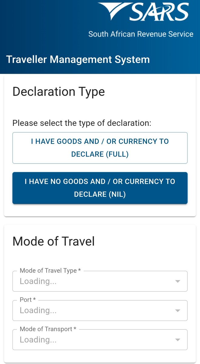 _ThePugFather's tweet photo. Who would have thought?

@sarstax's new mandatory online declaration for travellers leaving or arriving in SA is not working 🤣

All of the selectable fields are stuck saying 'loading.......'what an absolute fucking shitshow this one will be!

At your service 💩 🚮🚮🚮 https://t.co/f6Vr0r8naV