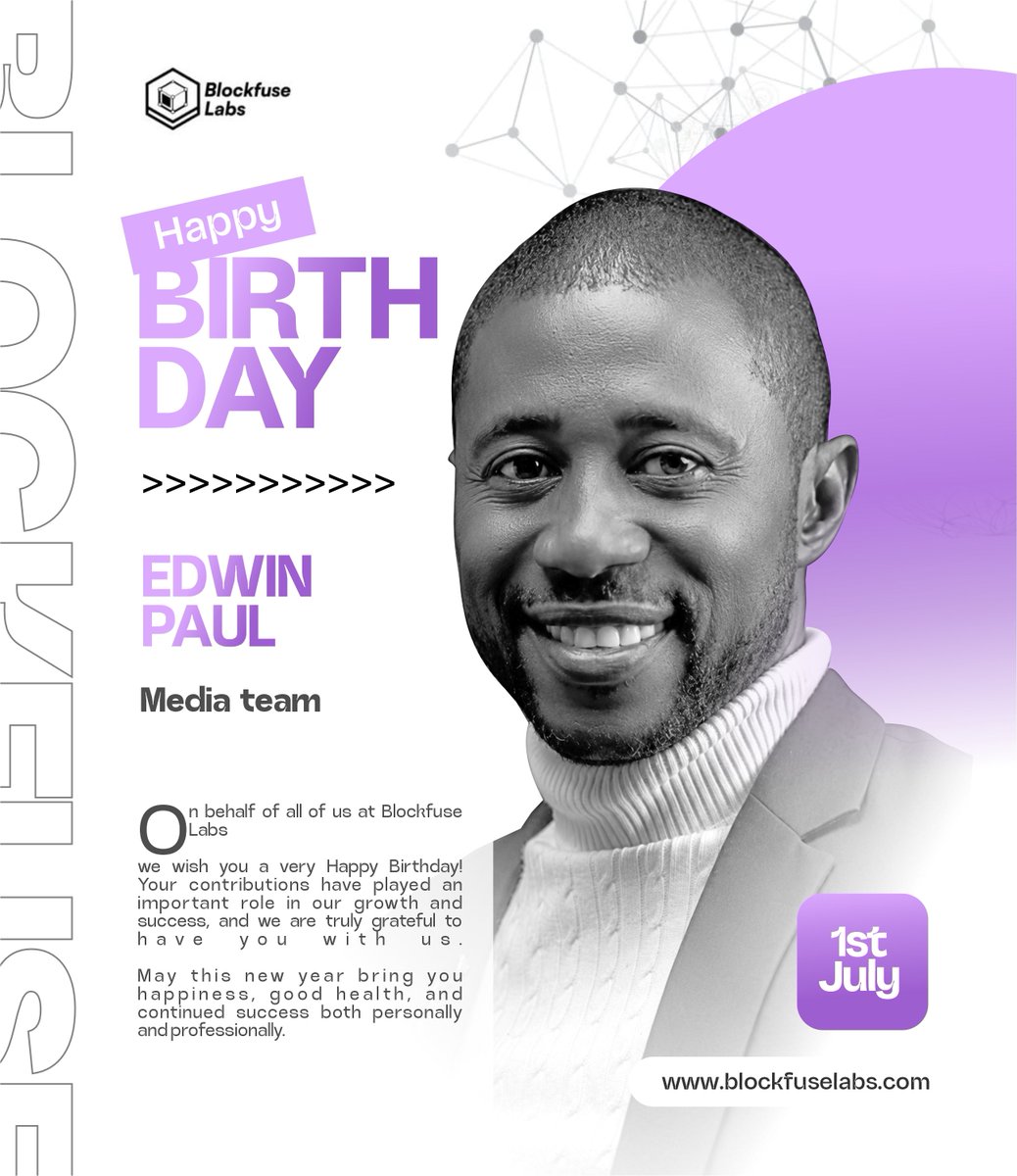 blockfuselabs's tweet photo. Happy Birthday, Edwin Paul! 🎉

Your work has played a meaningful role in capturing key moments and shaping the media team’s storytelling over time.

Wishing you many fruitful years ahead. Enjoy!

With love from the Blockfuse Labs family.

#happybirthday https://t.co/1VnmUEKMui