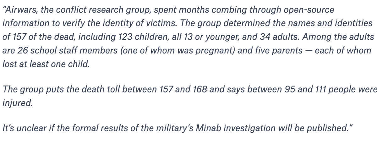 airwars's tweet photo. Airwars' documentation of those killed in the Minab school strike in Iran featured in a major AP investigation.

Four months on, the U.S. is still yet to officially confirm  it conducted the deadly attack

https://t.co/bQU2vo7nNt https://t.co/kt0PoRwk8u