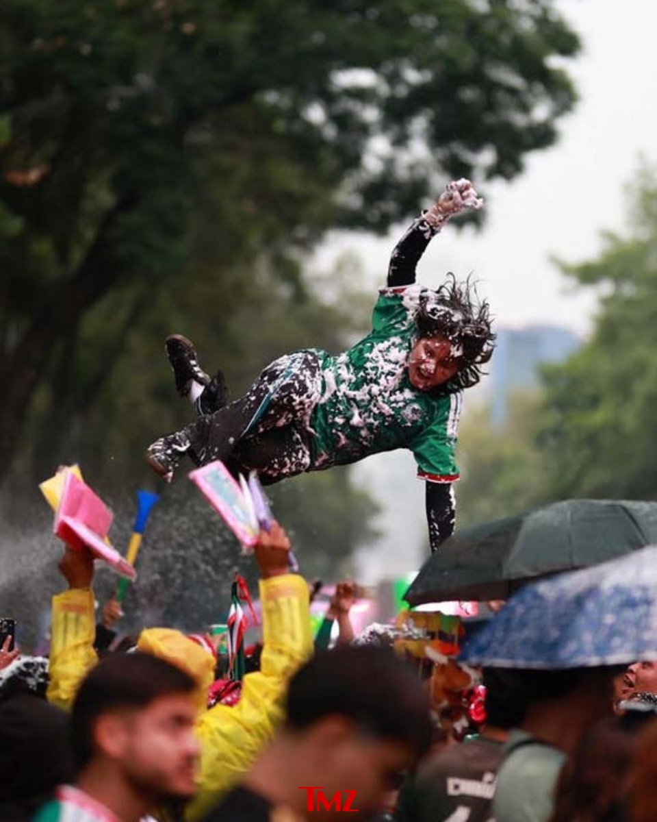 TMZ's tweet photo. Mexico Fans celebrating World Cup win go wild in L.A. and Mexico City! 💚🤍❤️ https://t.co/c0Lr4n3z41

Credit: Getty https://t.co/UXsdUV6Sgr
