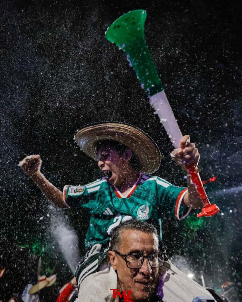 TMZ's tweet photo. Mexico Fans celebrating World Cup win go wild in L.A. and Mexico City! 💚🤍❤️ https://t.co/c0Lr4n3z41

Credit: Getty https://t.co/UXsdUV6Sgr