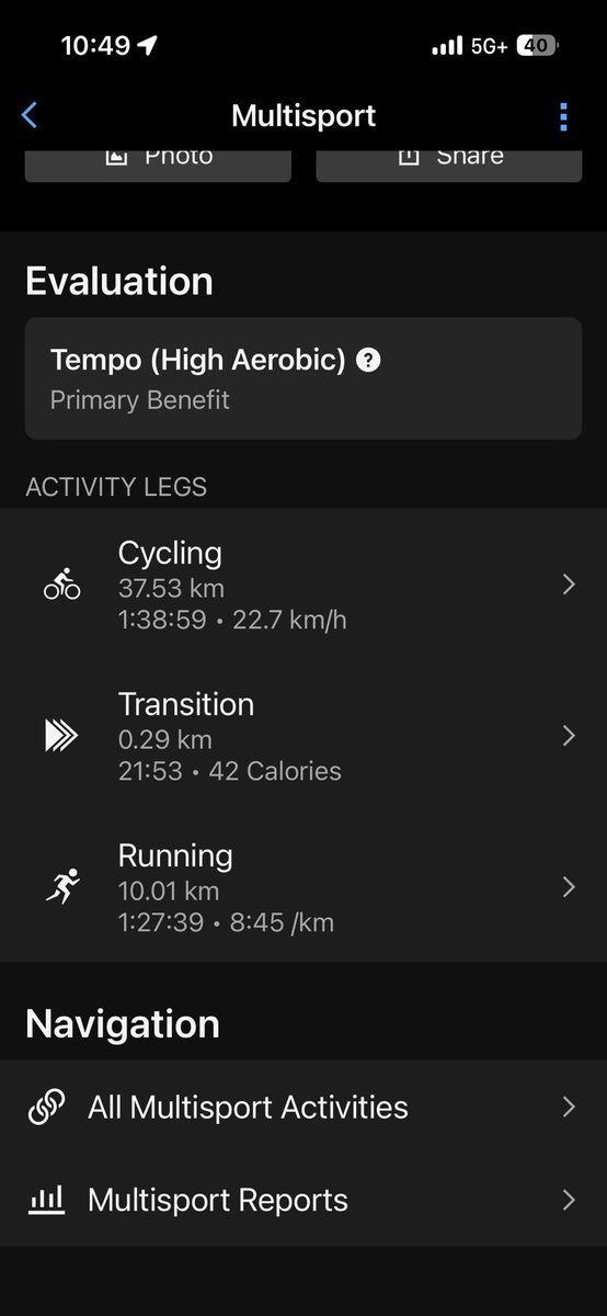 Tridair's tweet photo. #educatorsONtherun this is what my workout looked like today.  Rather happy with it given current injuries and the heat. https://t.co/604PW8SVTm