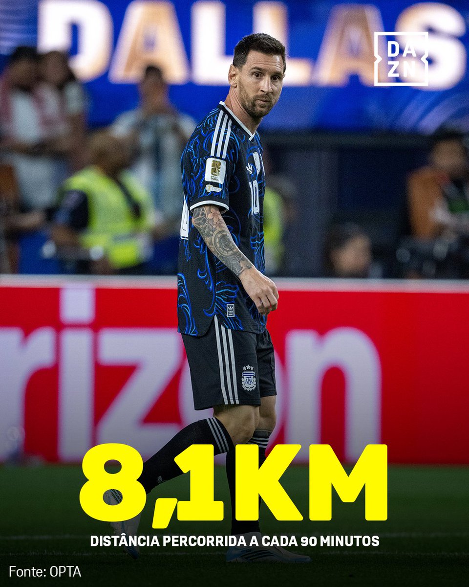 DAZNPortugal's tweet photo. O Messi é o 618º jogador com mais km percorridos a cada 90 minutos numa lista de 618 jogadores neste Mundial. É também o melhor marcador da competição.

#DAZNFIFAWC https://t.co/5goR4LG14J