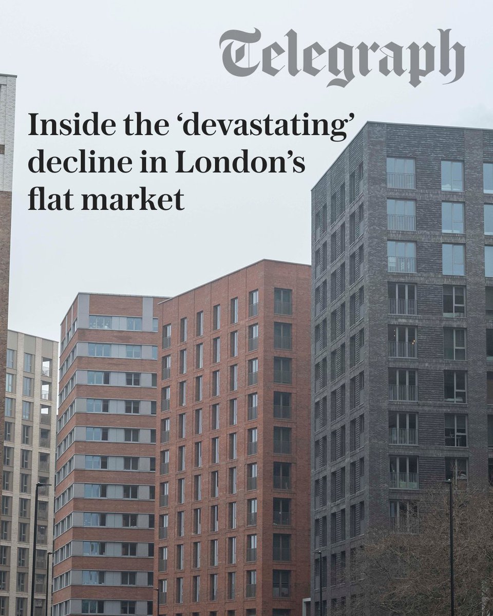 MoneyTelegraph's tweet photo. Since 2010, nearly 40% of flats built and bought in Wandsworth were sold at a loss in the last five years

It is at the sharp end of a crisis across London, as the market for flats in the capital has all but collapsed

🔗 https://t.co/C8VTg82kvB https://t.co/RqHUjxUOkZ