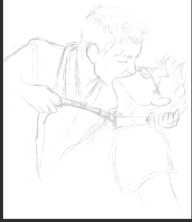 martyinbloom's tweet photo. Sooo kingfield has me in a chokehold. I'm planning some art for disability pride month but wanted to make this little sketch in-between! I'll be colouring it. #kingfield #dwightfairfield #davidking #deadbydaylight #fanart #wip https://t.co/qPsv1mDd3i