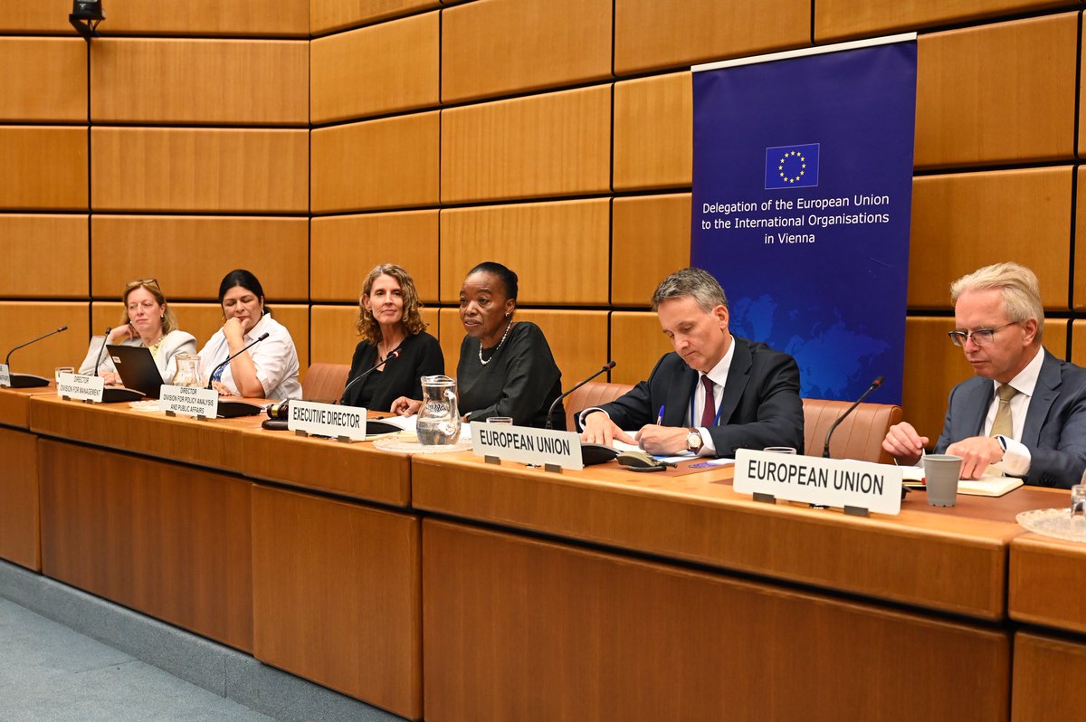 Monica_Juma_'s tweet photo. I had a very good and productive exchange with members of the #EU’s Working Party dealing with @UN Affairs, Chaired by Rafael Osorio of the @eu_eeas.
 
The discussion covered the #UN80 reform process, the shifting global landscape and how we can position @UNODC to remain fit for purpose, be more agile, more effective, and better positioned to deliver where it matters most.
 
I welcome the strong affirmation for collective responsibility, multilateralism, and strong partnerships to ensure a safer, more secure and prosperous world.  
 
Across our mandate, I see opportunities for closer cooperation and partnership between UNODC and the EU, and look forward to capitalizing on a relationship that is forged on a similar DNA to that of the United Nations.