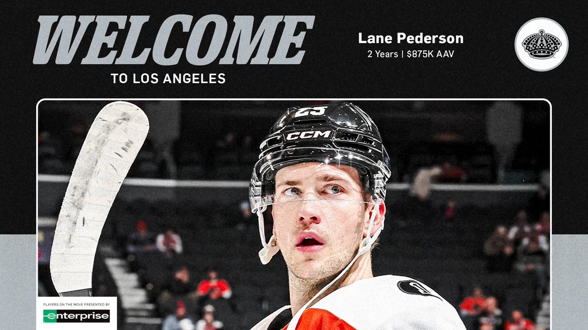 LAKingsPR's tweet photo. The @LAKings have signed forward Lane Pederson to a two-year, two-way contract worth an average annual value (AAV) of $875,000 through the 2027-28 season.

📰: https://t.co/wtY2QNExsQ