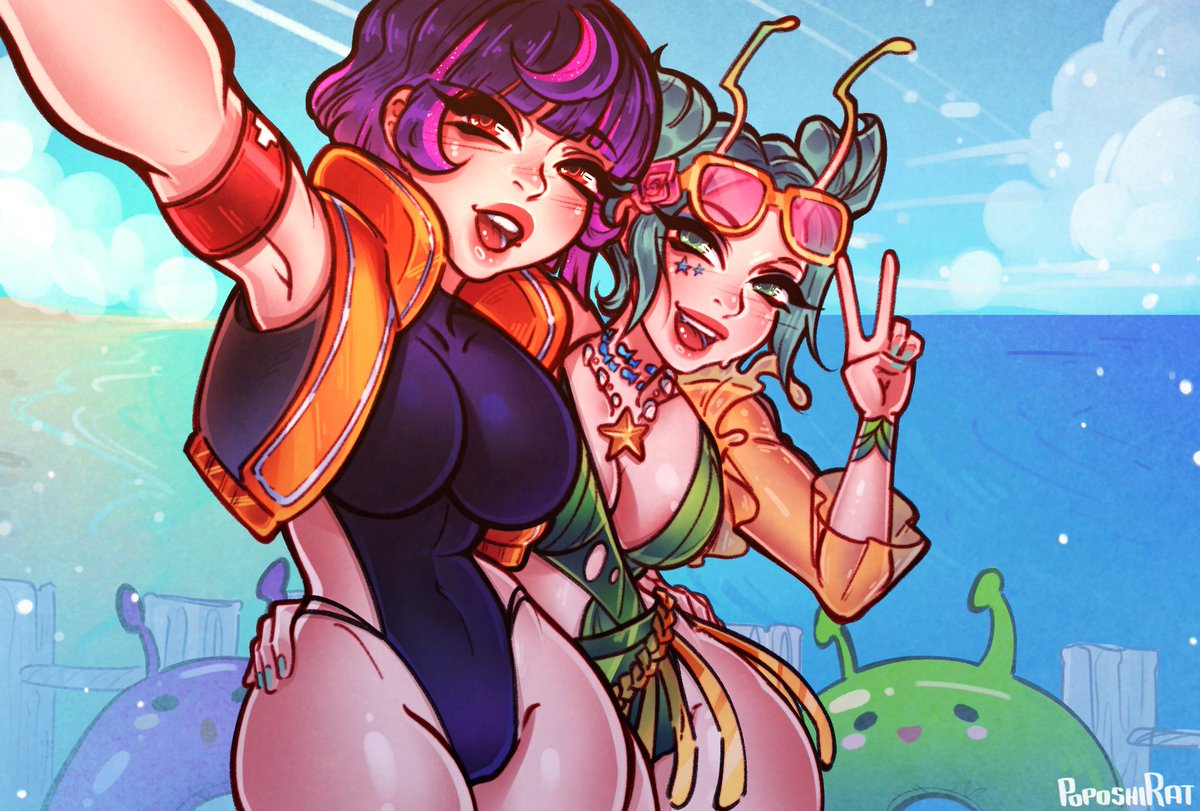 Poposhirat_UwU's tweet photo. Mantis from Marvel Rivals and Juno from Overwatch 🏖️ https://t.co/PMTMz2luLb