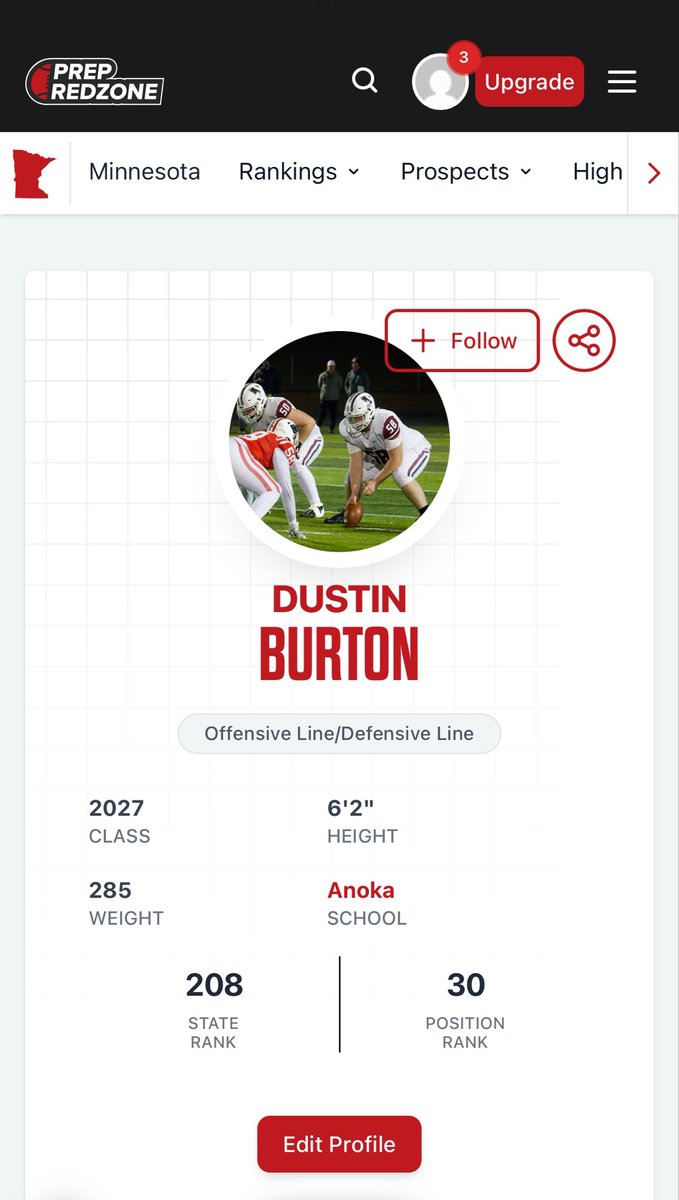 dustinburton58's tweet photo. Thankful to be named OL/DL MVP at the Crown College camp, also blessed to ranked the 30th best lineman in the state. Plenty more MVP’s to be won. @NWahlScouting @OJW_Scouting @_Coach_Franz @PrepRedzoneMN @AnokaFootball https://t.co/svaWg4yCDw