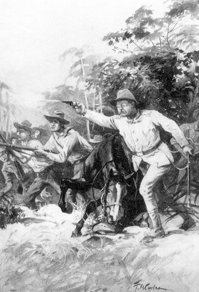 BullMooseProj's tweet photo. 128 years ago today, Theodore Roosevelt and the Rough Riders took Cuba in the Battle of San Juan Hill.

This victory cemented Roosevelt as an American hero, and within three and a half years he would become President of the United States. https://t.co/Tk3odjjhus