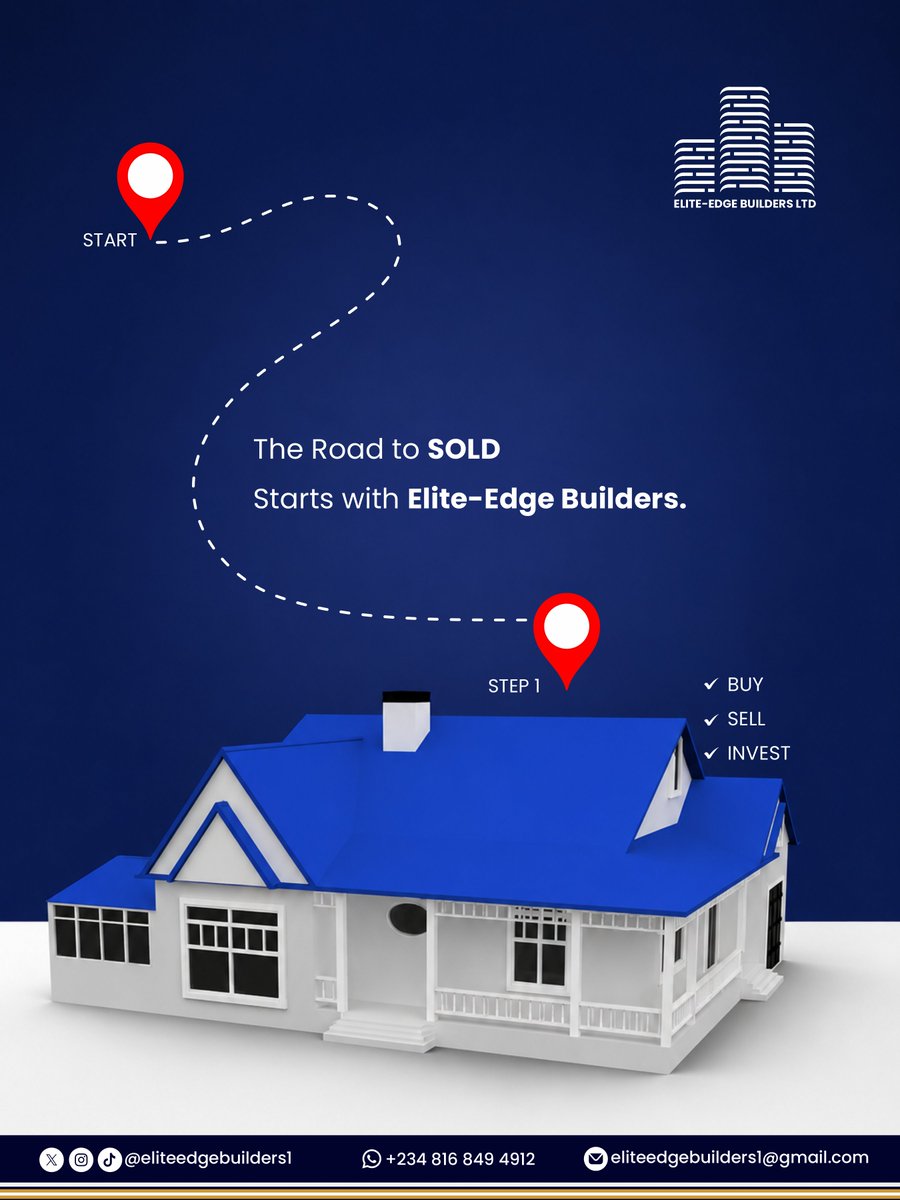 elite_edge_B's tweet photo. 🏡 The road to "SOLD" begins with Elite-Edge Builders.

Build your future. Secure your legacy. Invest with confidence.

📍Apo Dutse, Abuja

#eliteedgebuilders
#abujarealestate
#propertyinvestment
#realestatenigeria
#dreamhome
#luxuryhomes
#homeownership
#investsmart
#apodutse https://t.co/5wIhEALWzN