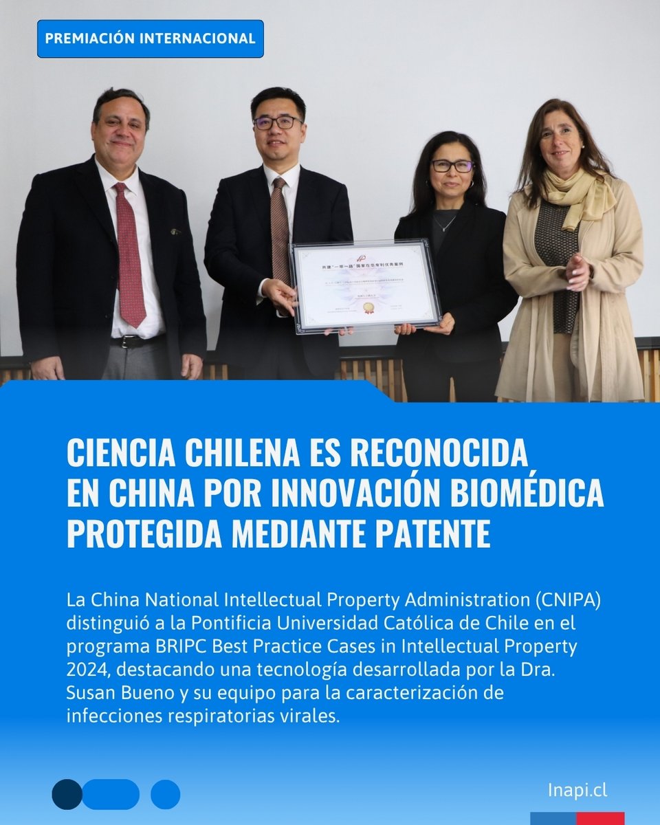 inapichile's tweet photo. 🔬🇨🇱 Ciencia chilena es reconocida internacionalmente por su innovación biomédica protegida mediante patente.

📖 Revisa la noticia completa aquí:
https://t.co/sT9BU5Fq9M https://t.co/1RJgtyAzzD