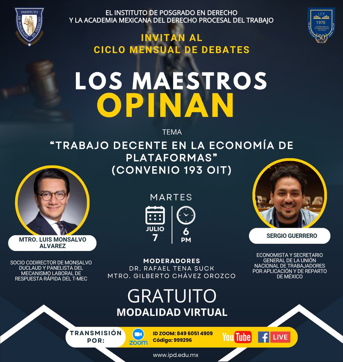 IPD_Mexico's tweet photo. ¡No te pierdas nuestro Webinar!

¡𝗖𝗢𝗡É𝗖𝗧𝗔𝗧𝗘!
Link de Zoom: https://t.co/l3ZrScfl58 
O a través de FB Live: https://t.co/EERiyoSC91

¡¡¡𝗡𝗢 𝗙𝗔𝗟𝗧𝗘𝗦!!! https://t.co/MOfKfs3MB0