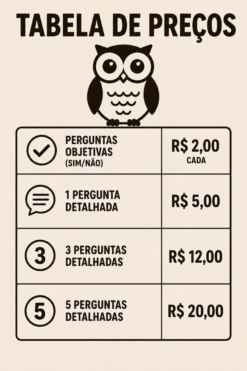 TarotdaCoruja's tweet photo. Estou com a mesa aberta!! 🥰
Preços acessíveis, atendimento rápido e confiável.

#tarot #foryou https://t.co/NMUE5sbhso
