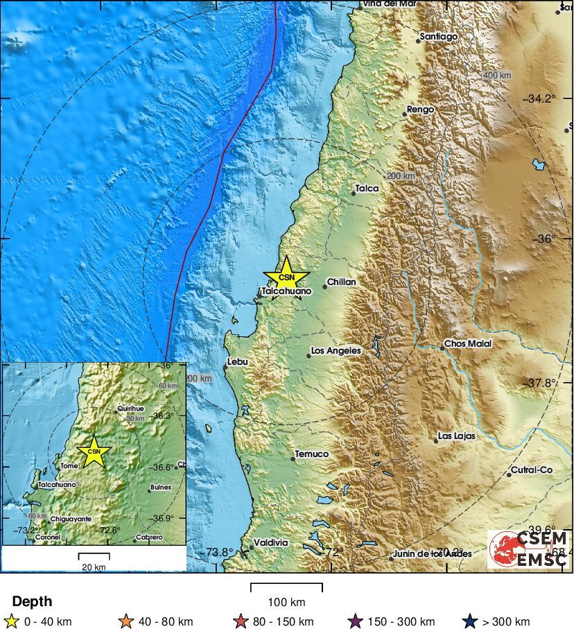 LastQuake's tweet photo. 🔔#Earthquake (#sismo) M4.3 occurred 25 km NE of #Tomé (#Chile) 4 min ago (local time 15:52:03). More info at:
📱https://t.co/QMSpuj6Z2H
🌐https://t.co/qg9uy9Y0uk
🖥https://t.co/XREn7nkRce https://t.co/0vzfCOWNev