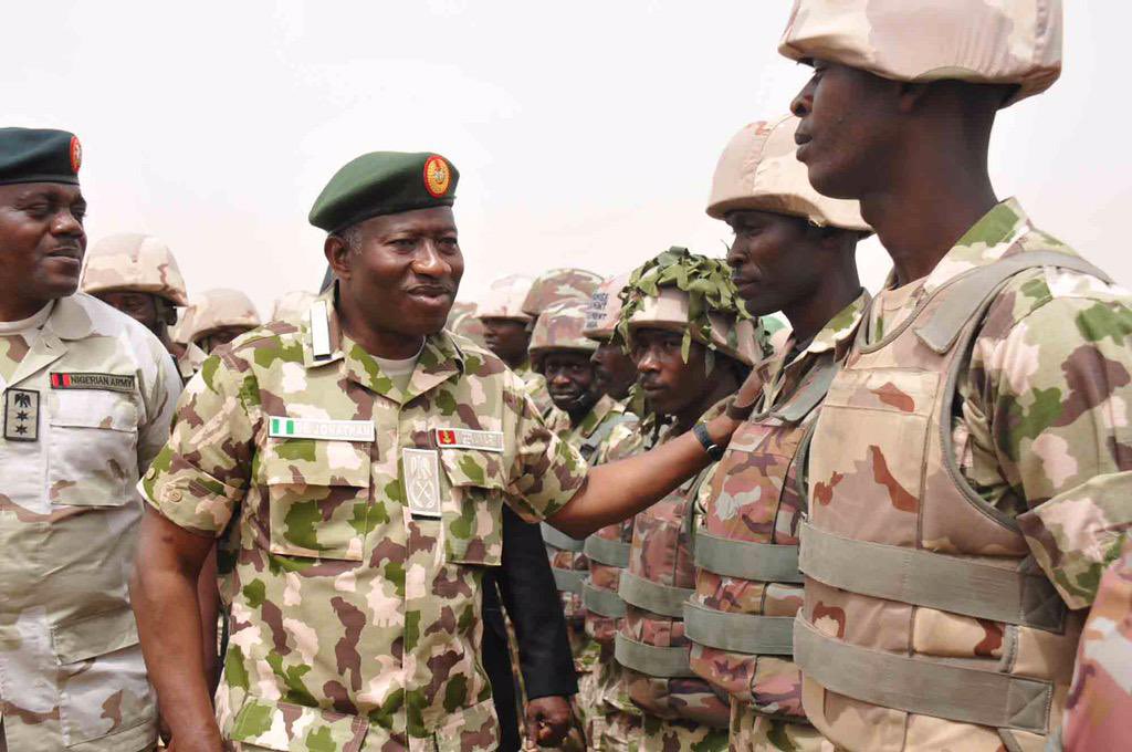 firstladyship's tweet photo. Once upon a time, the Commander In Chief wore khaki &amp; visited our soldiers in the theater of war. Once upon a time, the President of Nigeria motivated our gallant soldiers. Don’t allow any Fake pastor to deceive you! 👏👏 https://t.co/UMccwdmIjR
