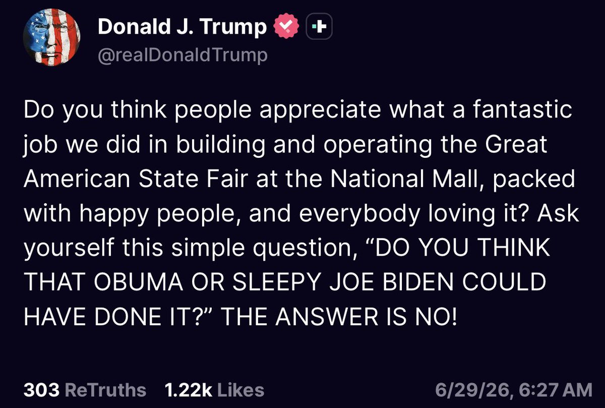 AwesomeNewsom's tweet photo. TRUMP IS CORRECT. NO ONE ELSE COULD HAVE A STATE FAIR THAT WAS REJECTED BY EVERY PERFORMER, THAT HAD AN INFLATABLE ARCH, THAT LOOKS LIKE IT WAS BUILT BY A TODDLER USING THE SAME WHITE LEGO PIECE, THAT WAS AVOIDED BY THE PUBLIC LIKE IT WAS THE TITANIC SAILING THROUGH CHERNOBYL. https://t.co/leqxaOJVqY