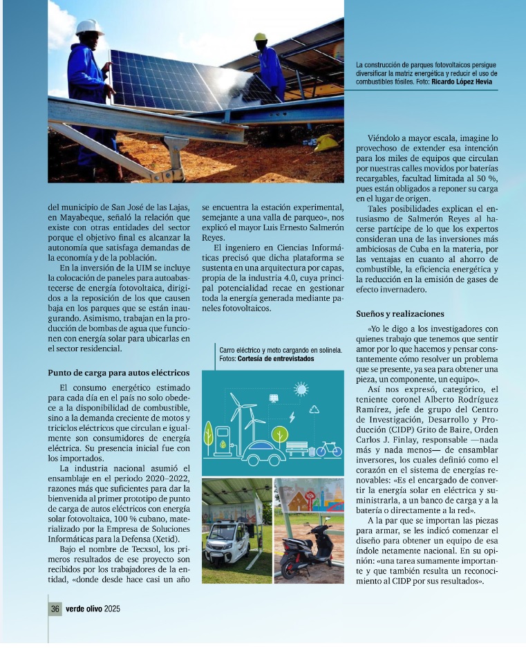 Editorial_VO's tweet photo. LA LLAVE DEL SOL
La Unión de Industria Militar ha asumido nuevas misiones vinculadas al avance del país hacia su soberanía energética.
Para conocer más sobre este tema, acceda al siguiente enlace de la revista Verde Olivo:
https://t.co/i97iNBS2b4
#FARCuba
#LaPatriaSeDefiende https://t.co/w2ot0GTnHa