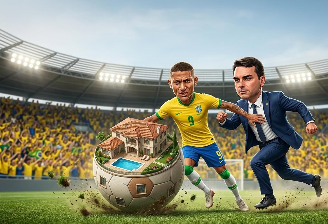 WesleySousaMA's tweet photo. O cara já fez gol de voleio em Copa do Mundo, mas descobre que o lance mais difícil da vida é tentar não perder uma casa de R$ 10 MILHÕES pra um senador rachador que resolveu 'dar uma olhadinha' no imóvel.

Incrível como o 01 não tá quase gabaritando o Código Penal, né!? https://t.co/srcYEZsDL3
