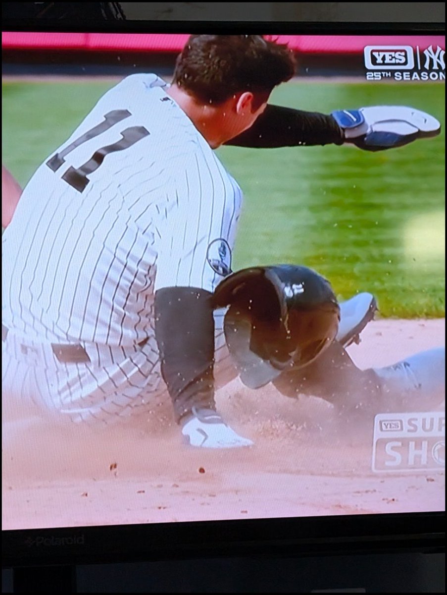 Bo8804's tweet photo. Volpe has w sliding mitts on but keeps.on sliding feet first. Dude slide head first please https://t.co/5GDFECmvva