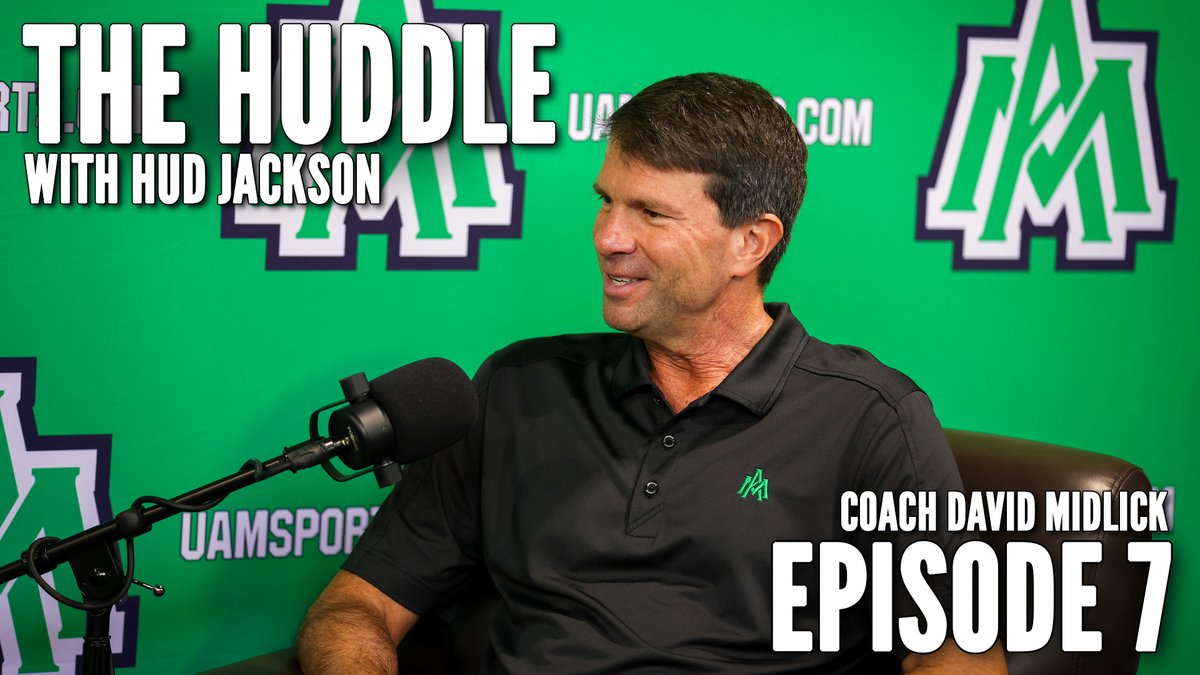 UAMsports's tweet photo. 𝐄𝐩𝐢𝐬𝐨𝐝𝐞 7⃣ 𝐨𝐟 𝐭𝐡𝐞 𝐇𝐮𝐝𝐝𝐥𝐞 𝐰𝐢𝐭𝐡 𝐇𝐮𝐝 𝐉𝐚𝐜𝐤𝐬𝐨𝐧 𝐢𝐬 𝐥𝐢𝐯𝐞! 🎙️

In this episode, @coachjweevils sits down with @UAMwbkb head coach @DavidMidlick1.

The podcast is also available on Spotify, Apple Podcasts, and Audible.

🔗: https://t.co/I3VEII4fwk

#UAMAthletics