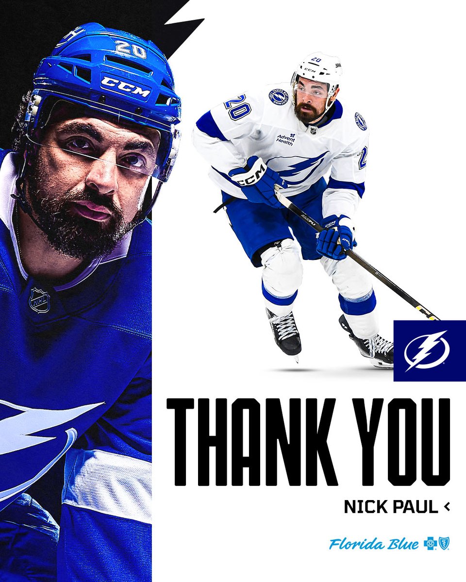 TBLightning's tweet photo. Best of luck, Pauly 💙 https://t.co/JNL6D0KpXN