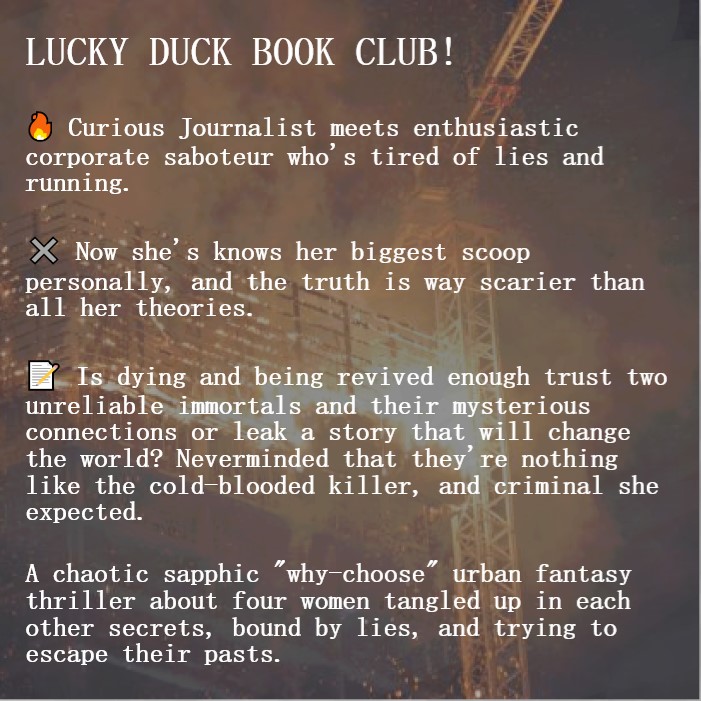 idonutk's tweet photo. TJ's a successful(ish) paranormal video essayist with more death threats than friends, but Ace, rec'd she check out the Lucky Duck Book Club. Why does the host look like a decade old security photo of a suspected arsonist?

#Queerpit sapphic polyam #A #UF https://t.co/kFIi7JgFfW