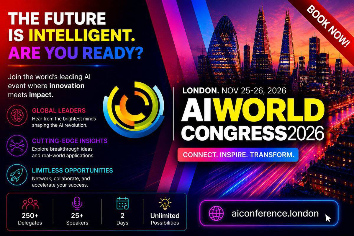 uktodaytv's tweet photo. AI WORLD CONGRESS 2026
https://t.co/87xdgS9SYa
Nov 25-26. London. BOOK NOW.
https://t.co/87xdgS9SYa

#ai #artificialintelligence #bigdata #machinelearning #generativeai #quantumcomputing #metaverse #cloud #robotics #robots #iot #aiot #6G #internetofthings #5G #AR #web3 #quantumai https://t.co/9uZd5gdUuF