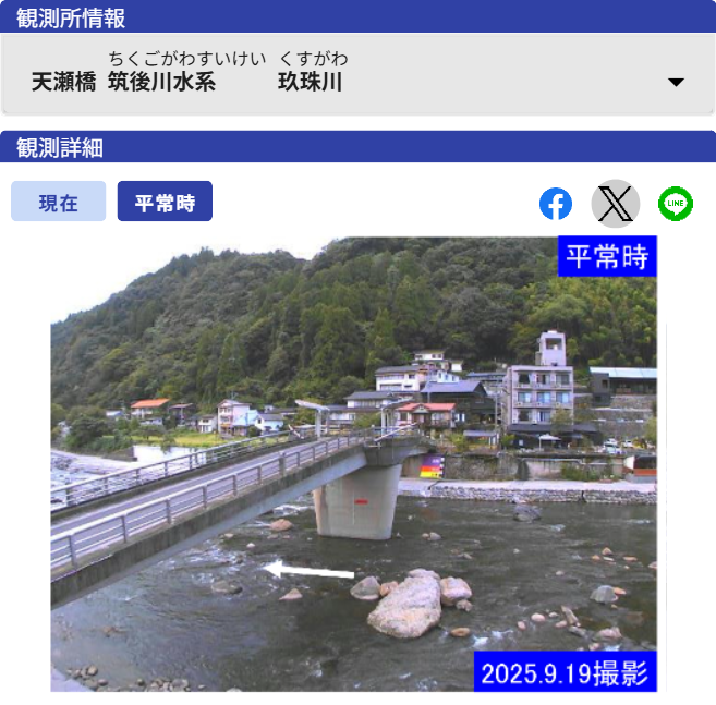 ryosuke_coron's tweet photo. 玖珠川　避難判断水位超過（4:40）
河川カメラ個別画面ー天瀬橋　　

https://t.co/5aXZJnsWZV

【カメラ画像】https://t.co/JhithDPGb1 https://t.co/8OwDQrMcAE