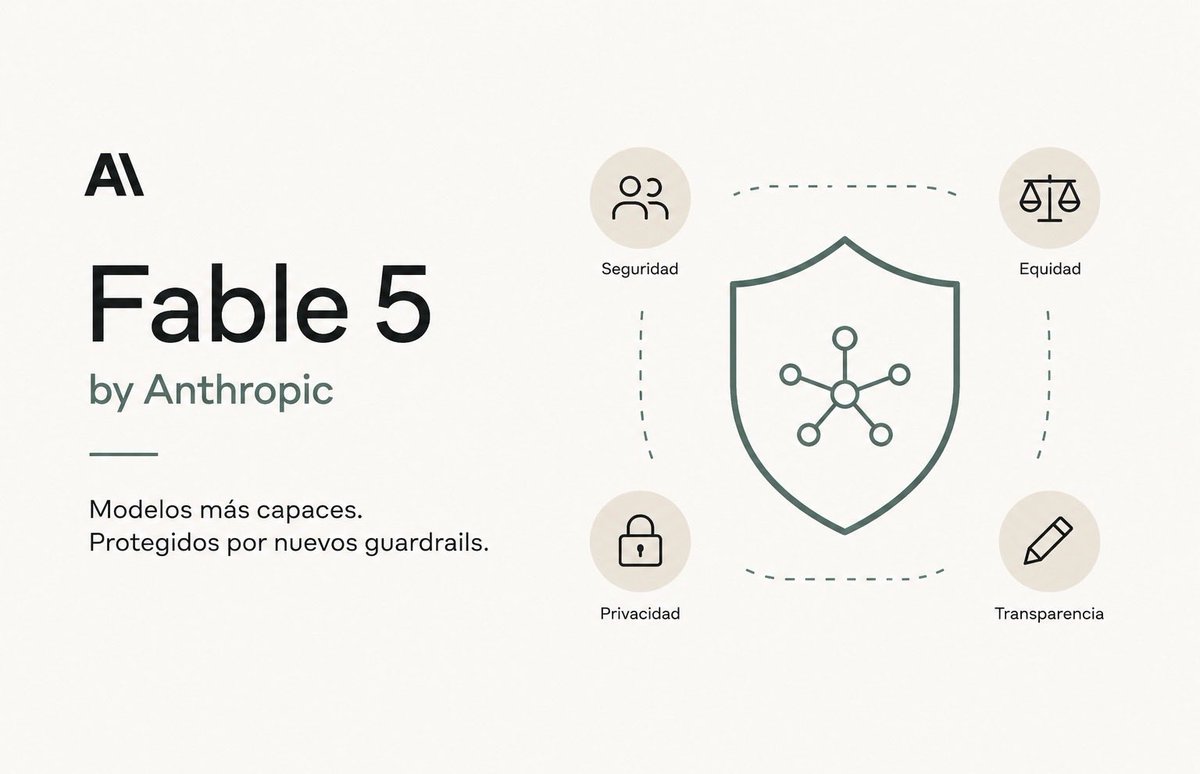 radhafernandez's tweet photo. Anthropic relanza Fable 5, pero ahora con frenos de seguridad integrados. Y el caso nos deja lecciones que van más allá de la tecnología y me gustaría compartírselas. 

#Fable5 #Claude #Anthropic #AI

Link: https://t.co/jRsCGuWSCN https://t.co/KRVSpKxUZZ
