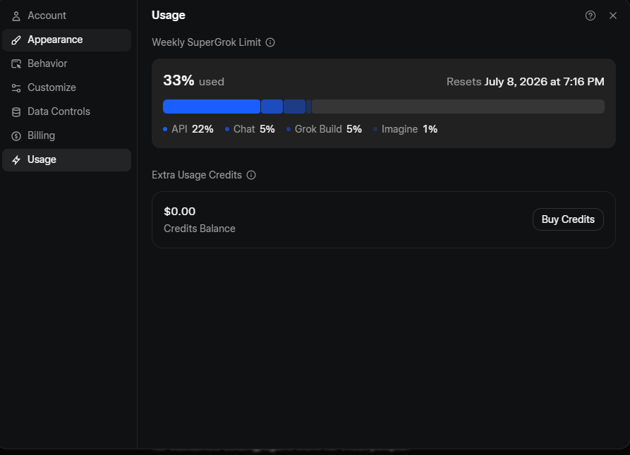 rawcurrency's tweet photo. 31% of my SuperGrok weekly limit gone in under 6 hours after reset.

I don’t even use Hermes for coding. Just normal usage.

This new unified weekly system is actually terrible. What happened to the limits? 

@xai @grok https://t.co/0MiBu4onbD