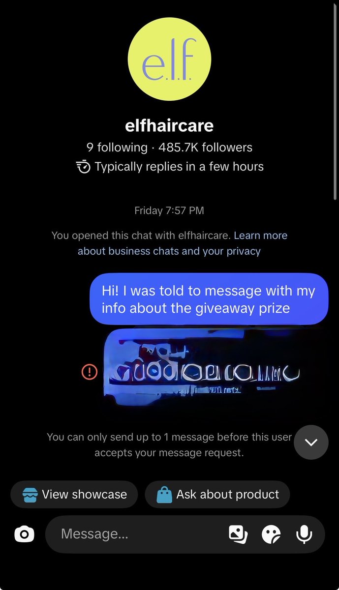FutureGhostBoo's tweet photo. @elfcosmetics How come your team ghosted me in TikTok after I won a wavytalk from their live? They blocked me immediately after I messaged like I was told to do? https://t.co/r9peqdHokK