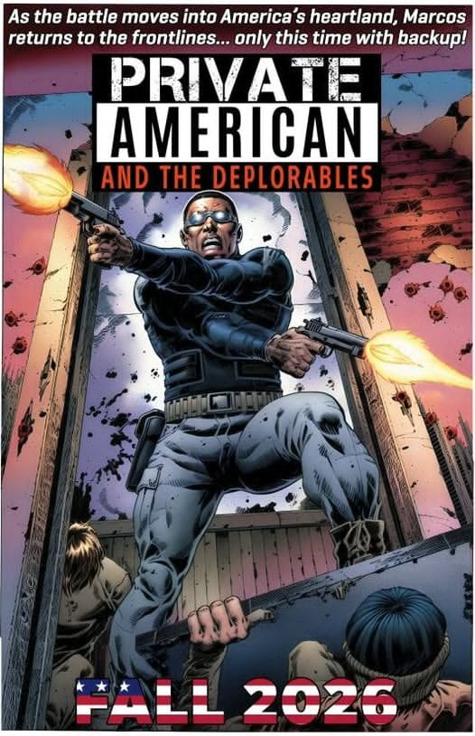 PVTAmerican's tweet photo. Coming soon..!
#PrivateAmerican #IndieComics #Patriotism #ComicTeaser #FourthOfJuly #Crowdfunding #VigilanteJustice https://t.co/npDwYdxaNe