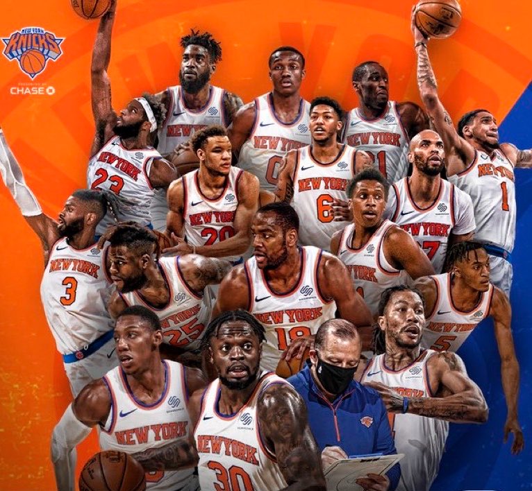NBA_NewYork's tweet photo. Mitchell Robinson was the last of the “We Here” Knicks 

The 2020-21 squad that got New York back in the playoffs after 8 years https://t.co/mSCn1fxCAQ