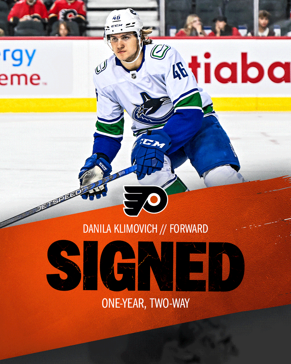 NHLFlyers's tweet photo. OFFICIAL: We have agreed to terms with forwards Jack Studnicka, Danila Klimovich, Zach Aston-Reese, and defenseman Cam Dineen.
