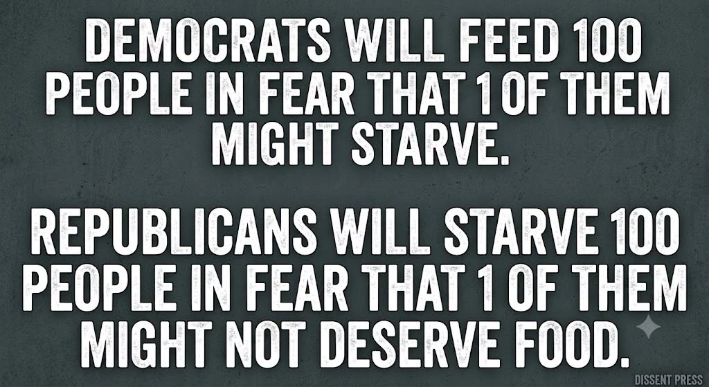 CliffW08950229's tweet photo. This is actually a great way to describe how Democrats and Republicans are different. https://t.co/u17fMGJA2k