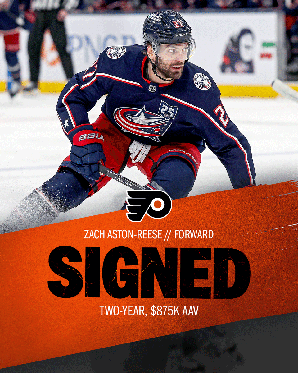 NHLFlyers's tweet photo. OFFICIAL: We have agreed to terms with forwards Jack Studnicka, Danila Klimovich, Zach Aston-Reese, and defenseman Cam Dineen.
