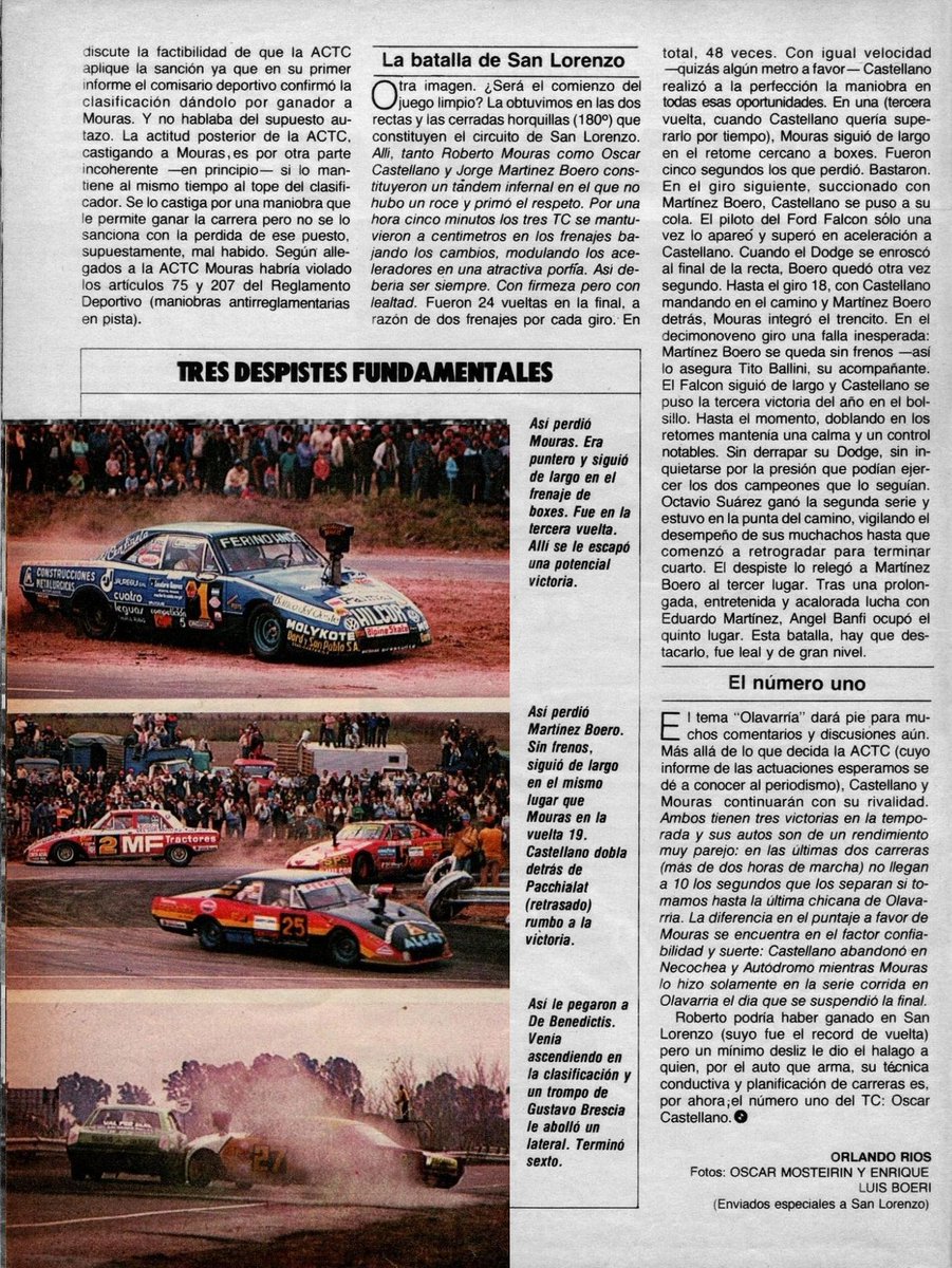 PatoG82's tweet photo. CASTELLANO VIVE EN EL PARAÍSO

📓 Nota de revista El Gráfico 🏁

#TCenSanLorenzo #TurismoCarretera #OscarCastellano #DodgeTC #RobertoMouras #JorgeMartinezBoero #RevistaElGrafico #AutomovilismoArgentino #TCenRuta #SemipermanenteTC #SanLorenzoSantaFe https://t.co/jxxrgRn1t6