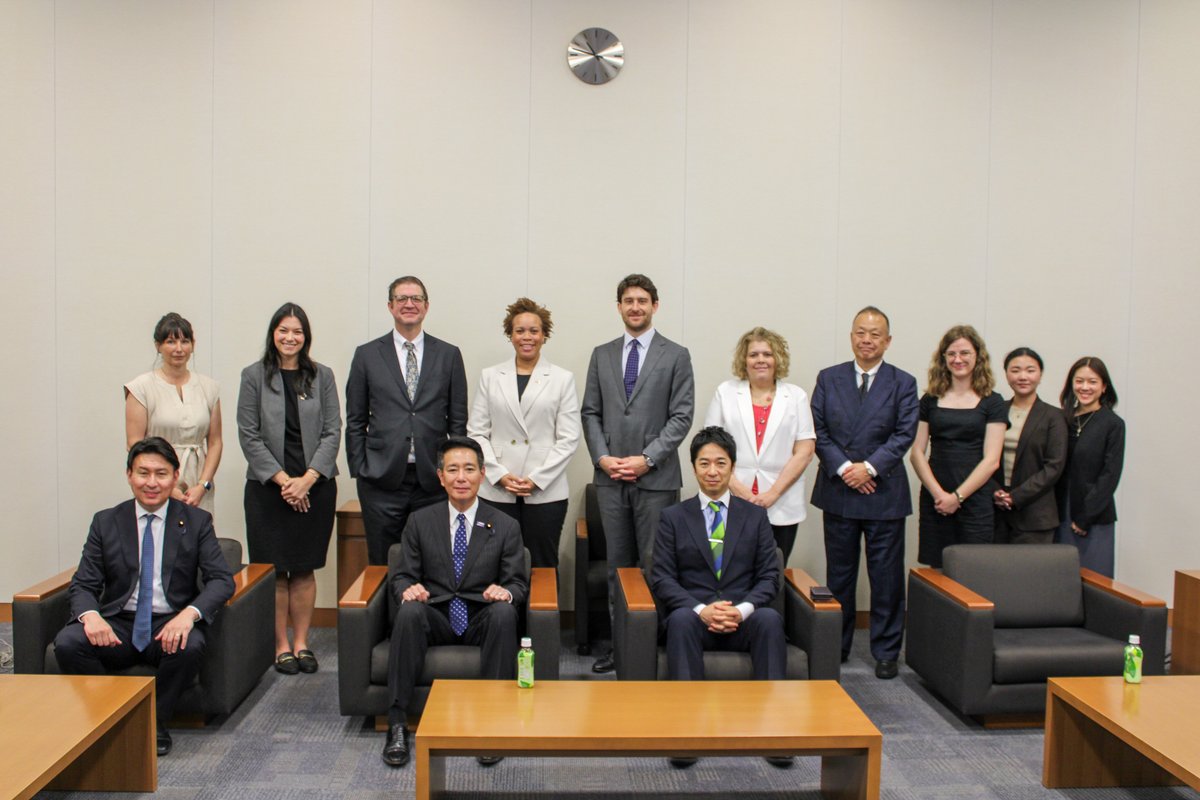 usafmc's tweet photo. FMC’s Chief of Staff delegation met with Members of Japan’s Ishi no Kai party to learn more about their priorities &amp; opportunities to further U.S.-Japan cooperation on key issues. We thank the Hon. Fumitake Fujita, the Hon. Seiji Maehera, &amp; the Hon. Alex Saito for their insights! https://t.co/qPm9DHY8bY